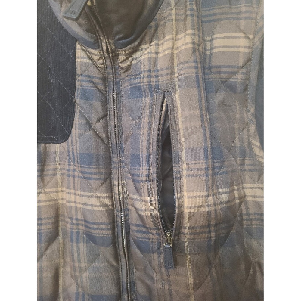Lauren Ralph Lauren Quilted Vest Women XL Brown Plaid Corduroy Trim - Picture 8 of 8